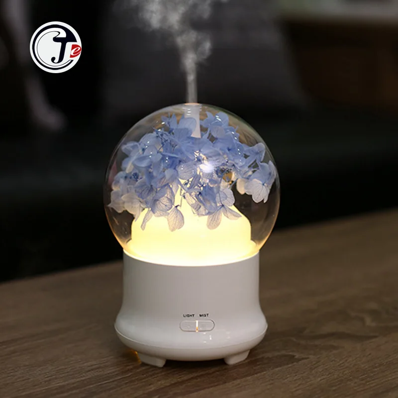 Дешево Сухоцветов распылитель ароматческих эфирных масел, увлажнители воздуха ультразвуковой увлажнитель для ароматерапии, 7 цветов светодиодны...