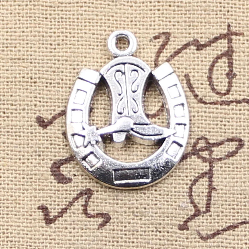 

15pcs Charms Horseshoe Shoe 24x18mm Antique Silver Color Plated Pendants Making DIY Handmade Tibetan Silver Color Jewelry