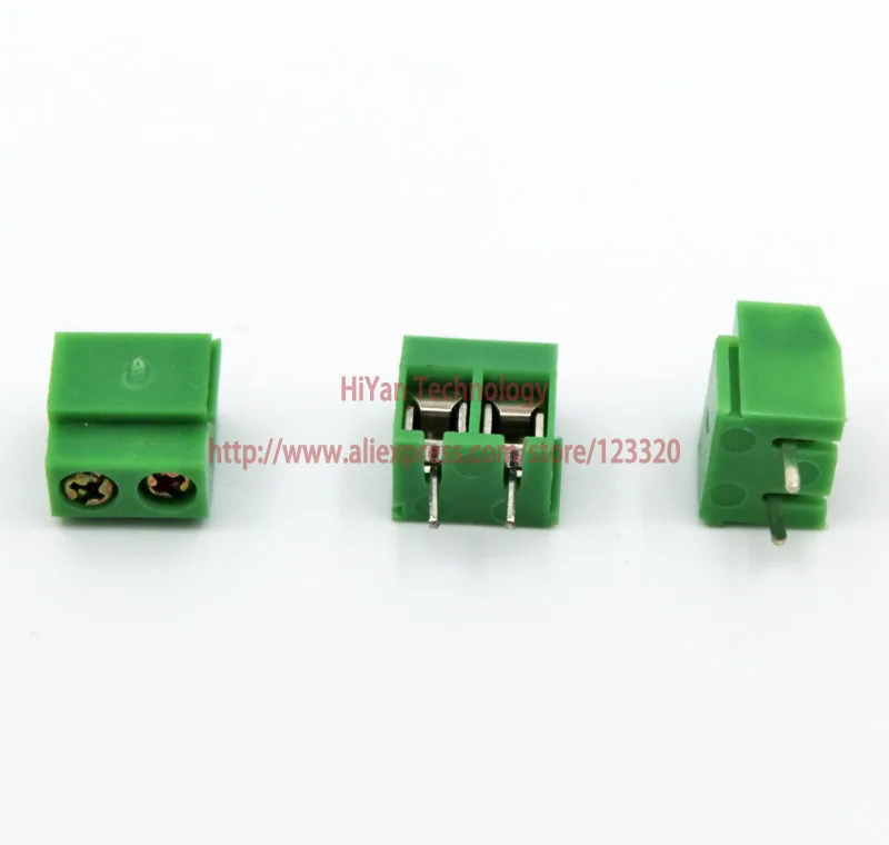 (50pcs/lot) PCB Screw Terminal Block Connector KF126-2P pitch:5.08MM/0.2inch Green 5mm KF126 2Pins | Обустройство дома