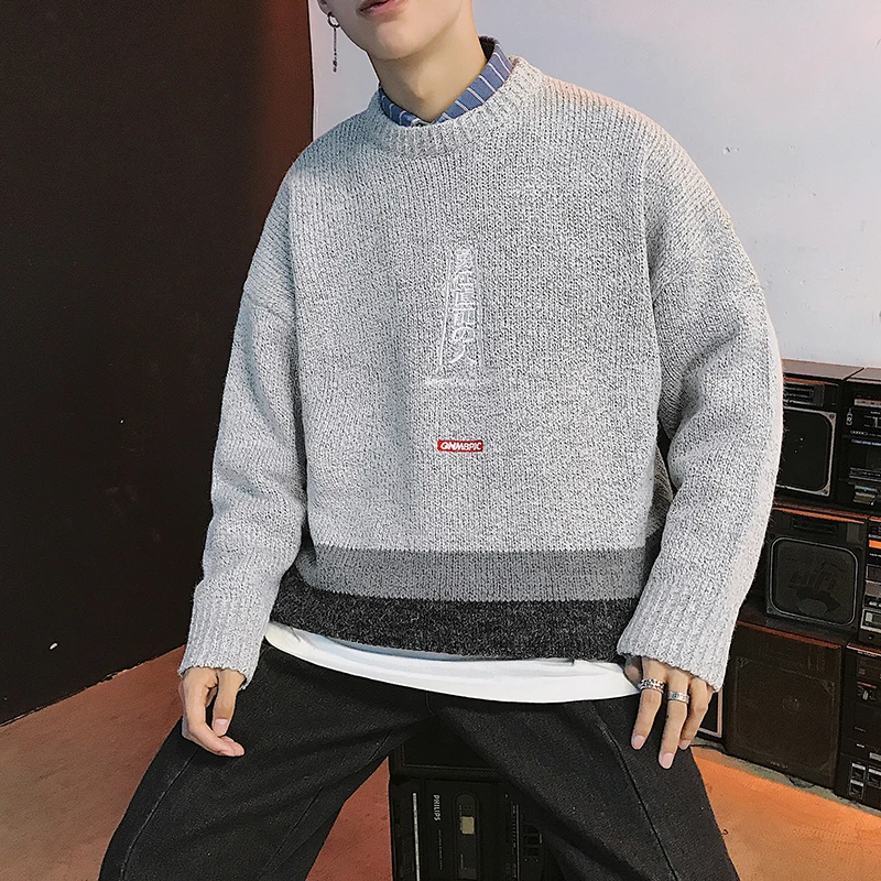 

New Pattern March Forward Courageously Autumn And Winter Fund Round Neck Easy Loose Coat Sweater