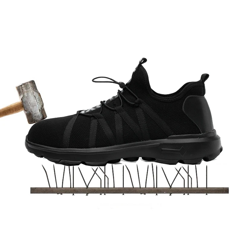 

Safety shoes steel head soft soles anti-punching piercing mesh cloth fly-woven protective shoes