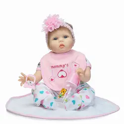 22 "Девушка Кукла реборн для детей подарок фантазия Bebe Мунекас реборн силиконовая куклы Reborn хлопок для тела куклы подарок