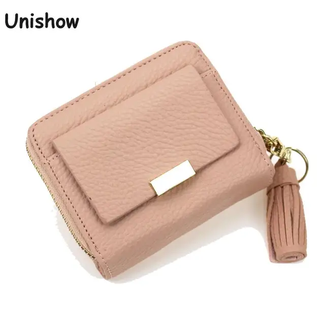 Women short wallet small tassel purse female zipper coin bag mini women coin purse brand ...