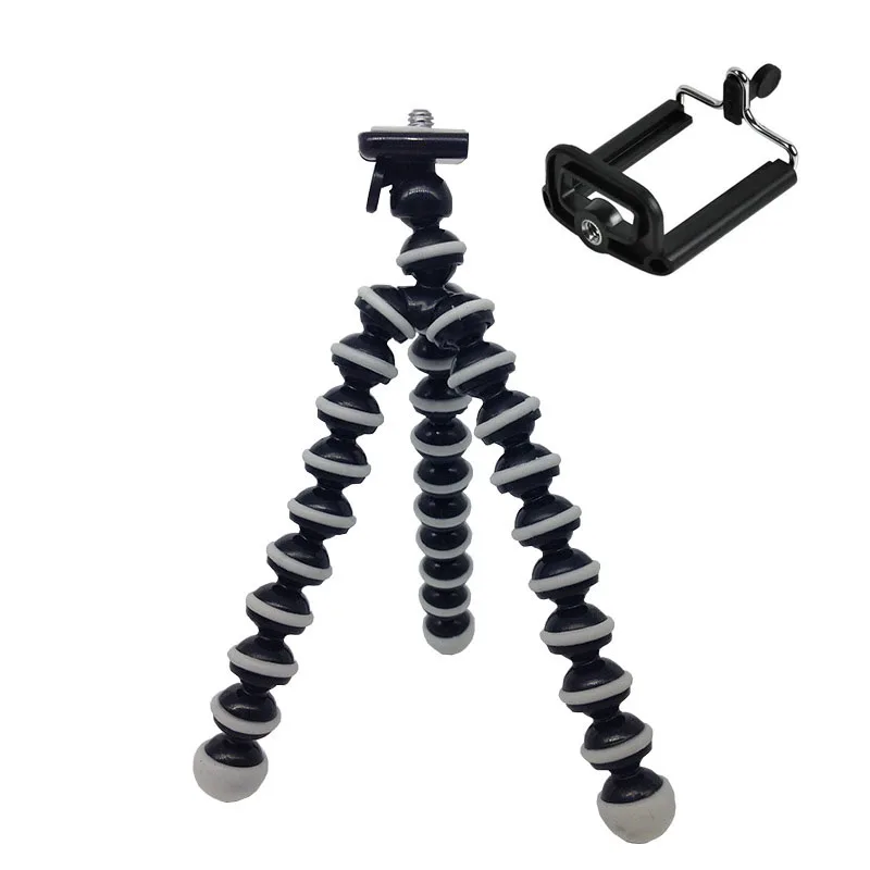 

100ps Mini Sizes Black Flexible Octopus With Clip Mini Size Tripods Stand Bracket Holder For Mobile Phone Camera Phone Clip
