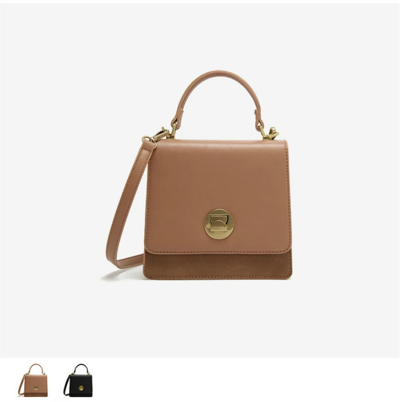 

Spring Handbags for Women Metal Lock Nubuck PU Leather Flap Crossbody Shoulder Bag Brand Design Luxury Black Bag Tote Bag