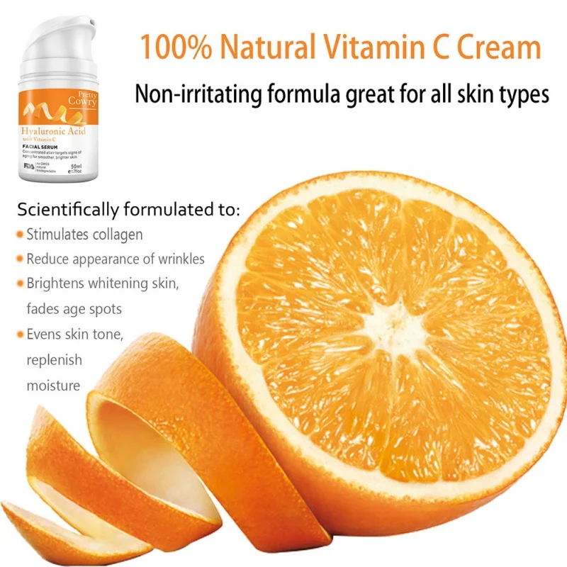 Vitamin C Orange 100% Pure anti-aging Plant Extract Hyaluronic Acid Liquid Whitening Blemish Serum Facial Cream Vitamin C Orange 100% Pure anti-aging Plant Extract Hyaluronic Acid Liquid Whitening Blemish Serum Facial Cream