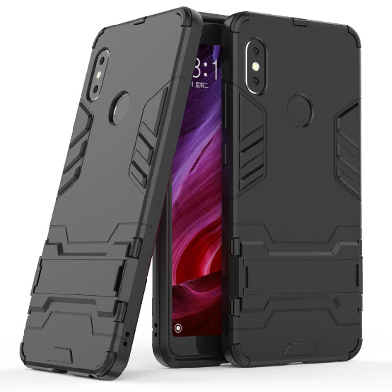 

Armor Protective Case on for Xiaomi Redmi Note 5 Case for Redmi Note 5 pro Rubber Bumper Shockproof Thin Hard Cover with Holder