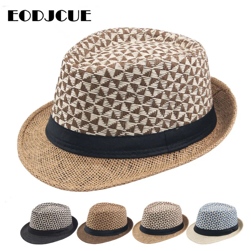 Летняя джазовая Кепка пляжная соломенная Кепка s фетровая шляпа для мужчин шляпа, Панама для защиты от солнца для мужчин и женщин