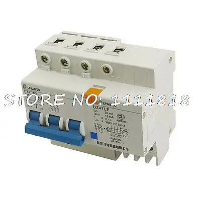 

AC 400A 16 Amp 6000A 3 Poles Swtich Type Leakage Circuit Breaker DZ47-63 DZ47LE