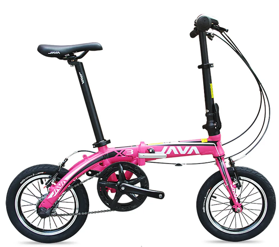 The new 14-inch aluminum alloy folding bike Ultralight JAVA X3 Double Brake bicycle