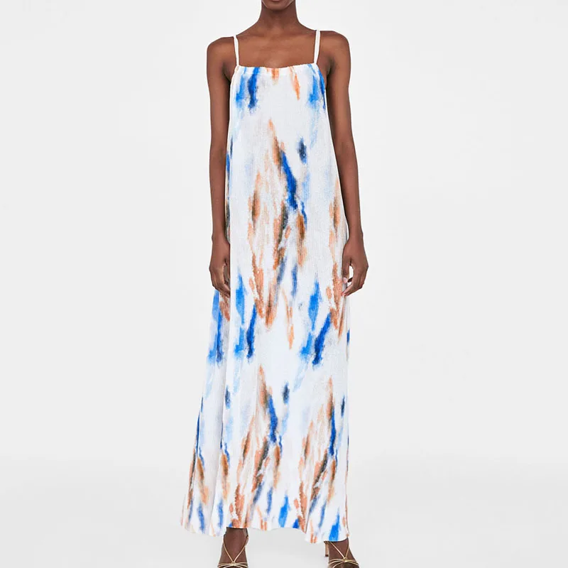 

Summer dress 2018 casual white long dress printing womens clothing off shoulder dress sleeveles women dress