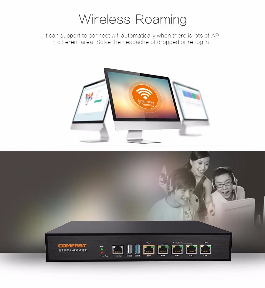 Comfast CF-AC100 880Mhz Gigabit AC Authentication Gateway Routing MT7621 Multi WAN Load balance Core Gateway wifi project router wireless wifi range extender
