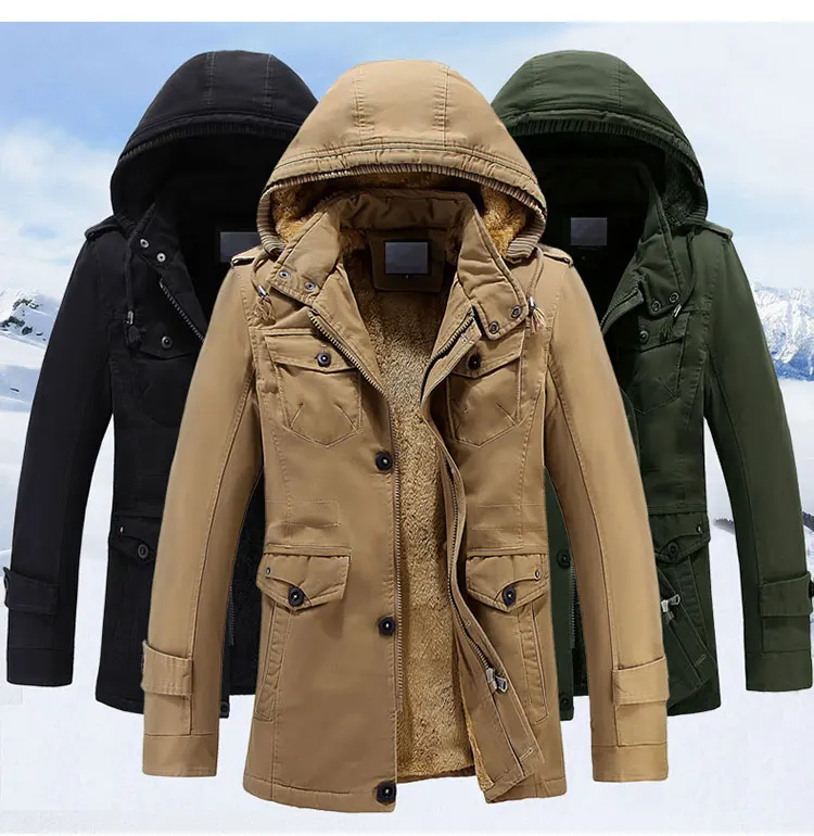 Новое поступление зимняя мужская куртка коммерческий плюс бархат утолщение Верхняя одежда, мужские повседневные флисовые хлопковые куртки Азия S-6XL