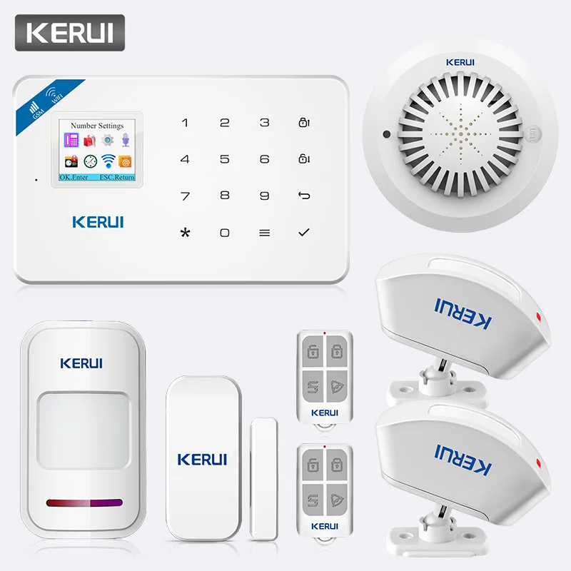 Система охранной сигнализации KERUI W18 с TFT экраном Wi Fi GSM|Комплекты для