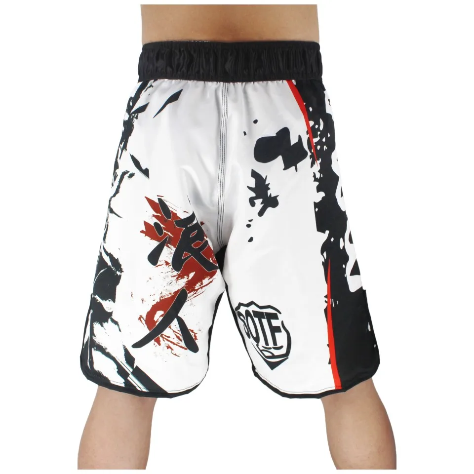 SOTF черные шорты с эластичной резинкой на талии для фитнеса fierce ninja combat спортивные шорты с тигром Муай Тай ММА шорты Одежда для бокса тайский бокс