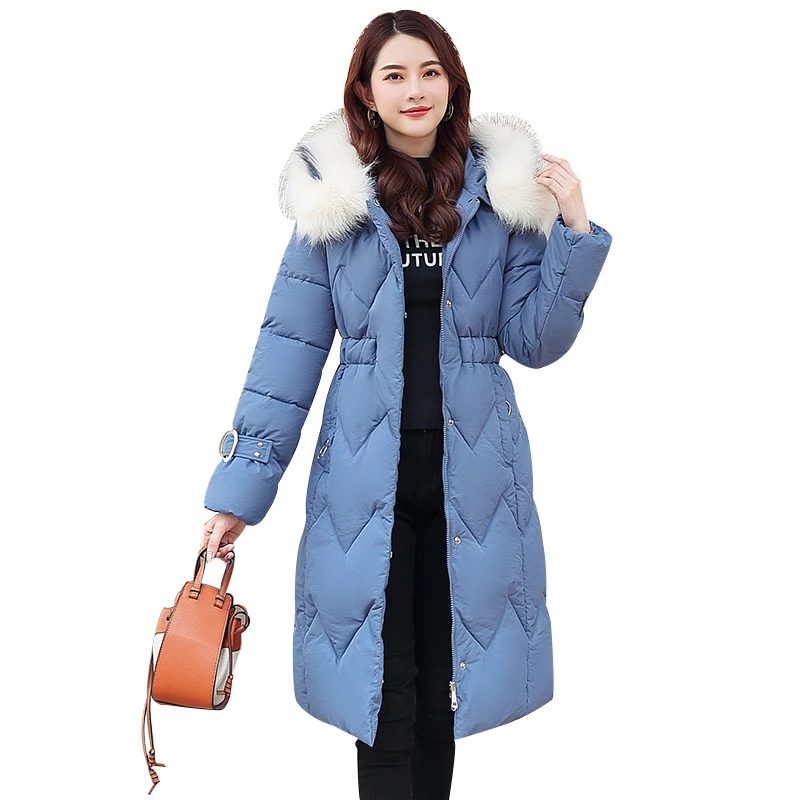 Winter parkas jackets new women's coats elegant fashion fur collar hooded thick long jacket winter snow coat parkas jackets