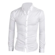 SYB Новая мужская рубашка Повседневная приталенная Мужская рубашка белая