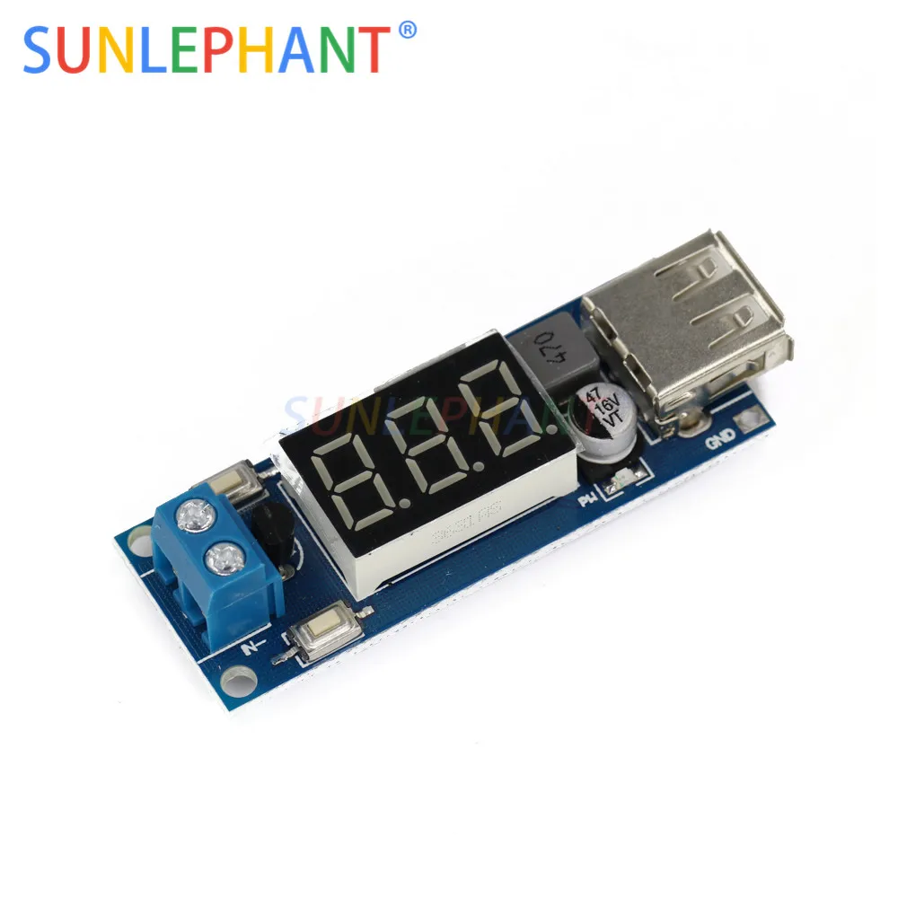 

DC DC Step Down Converter LED Display Voltmeter + 5 V USB Charger Power Supply Module Board Step-down Buck Port 6.5-40V To 5V 2A