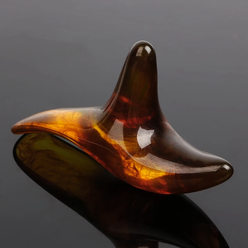 Herramienta de acupuntura Shiatsu masajeador de pies triangular de cera de resina ámbar Herramienta de acupuntura Shiatsu masajeador de pies triangular de cera de resina ámbar