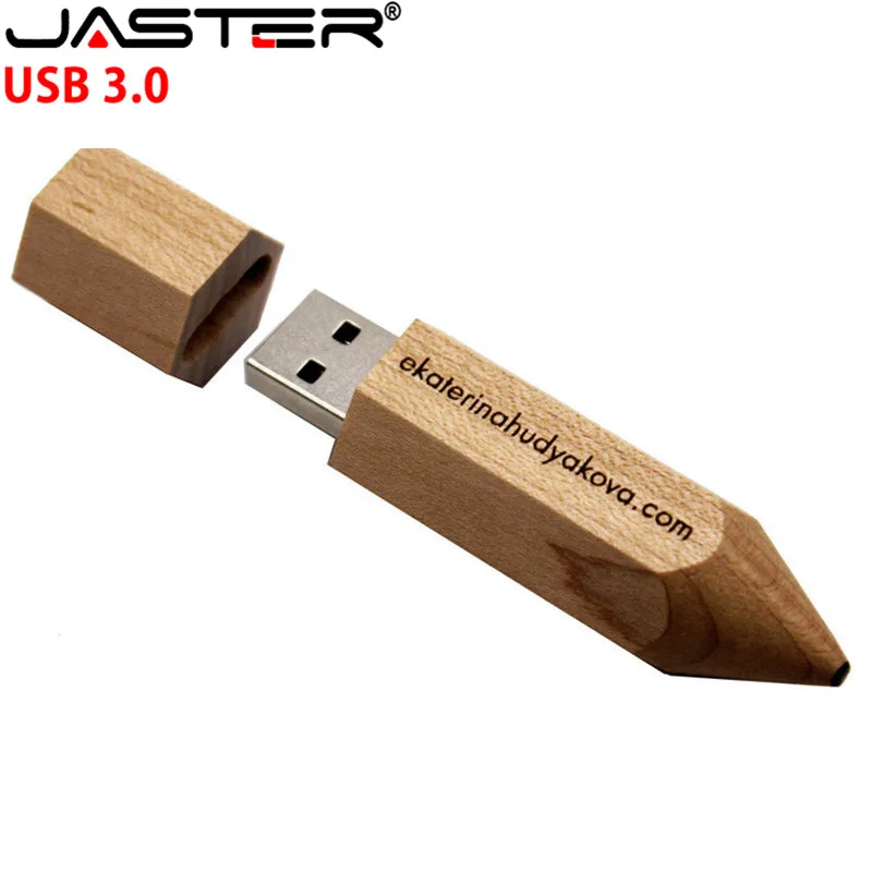 JASTER USB 3,0 логотип клиента деревянный карандаш USB флеш-накопитель U диск креативный подарок флешка 4 ГБ 8 ГБ 16 ГБ 32 ГБ 64 Гб карта памяти