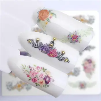 

1 PC Flowers / Flower Vine Series For Nail Art Watermark Tattoo Decorations Nail Sticker Water Transfer Decals Decoration