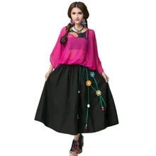 Женская повседневная одежда, стильная элегантная хлопковая юбка с аппликацией, винтажный бренд Feminina, качественная летняя женская модная юбка