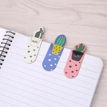 3 шт./компл. магнитная закладка для книги свежий милый кактус магнитные закладки канцелярские принадлежности для школьных канцелярских товаров