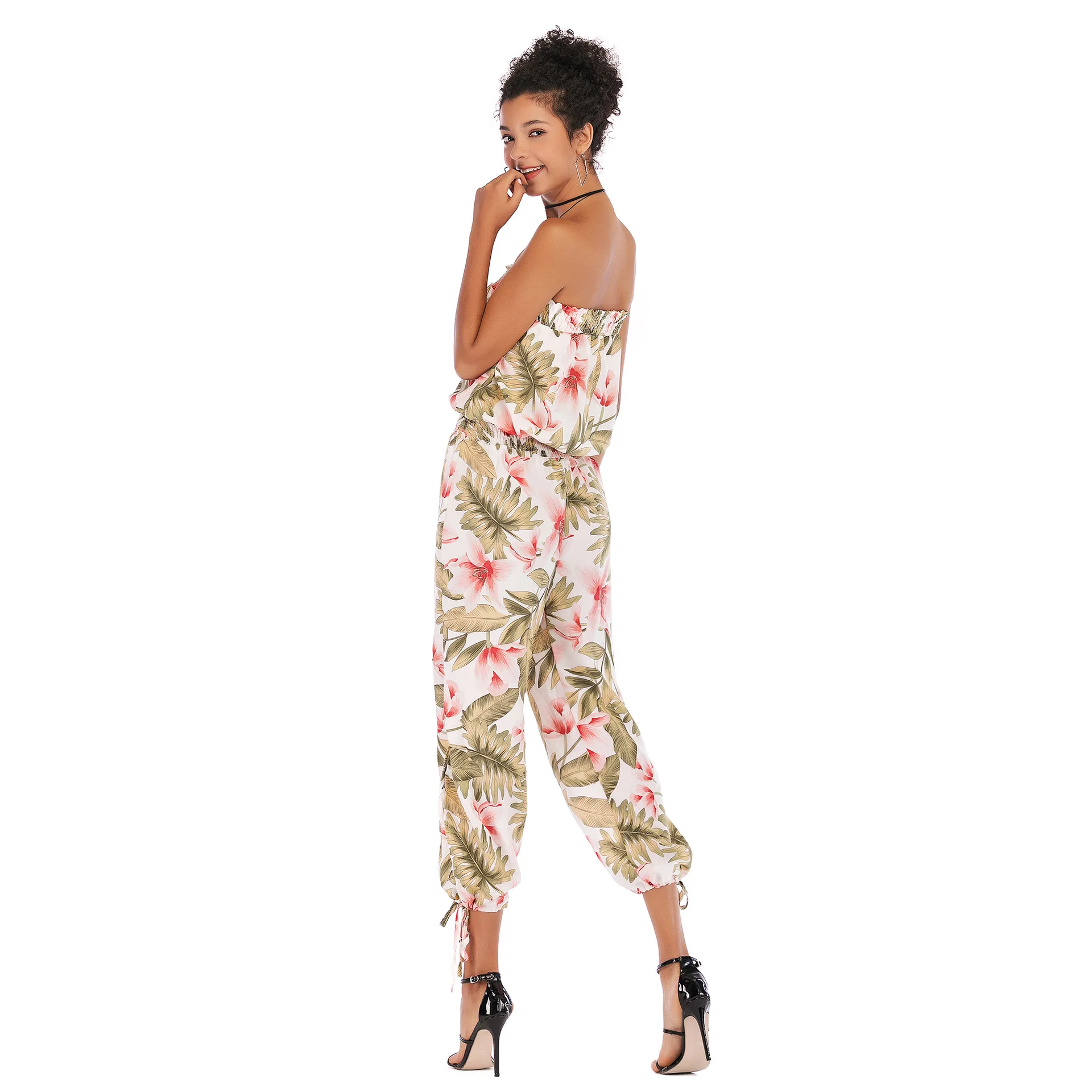 Plus Size 2019 Summer Slash Neck Bodysuit Women Chiffon Sexy Bodysuit Backless Print Floral Bodysuit Jumpsuit Overalls Plus Size 2019 Summer Slash Neck Bodysuit Women Chiffon Sexy Bodysuit Backless Print Floral Bodysuit Jumpsuit Overalls