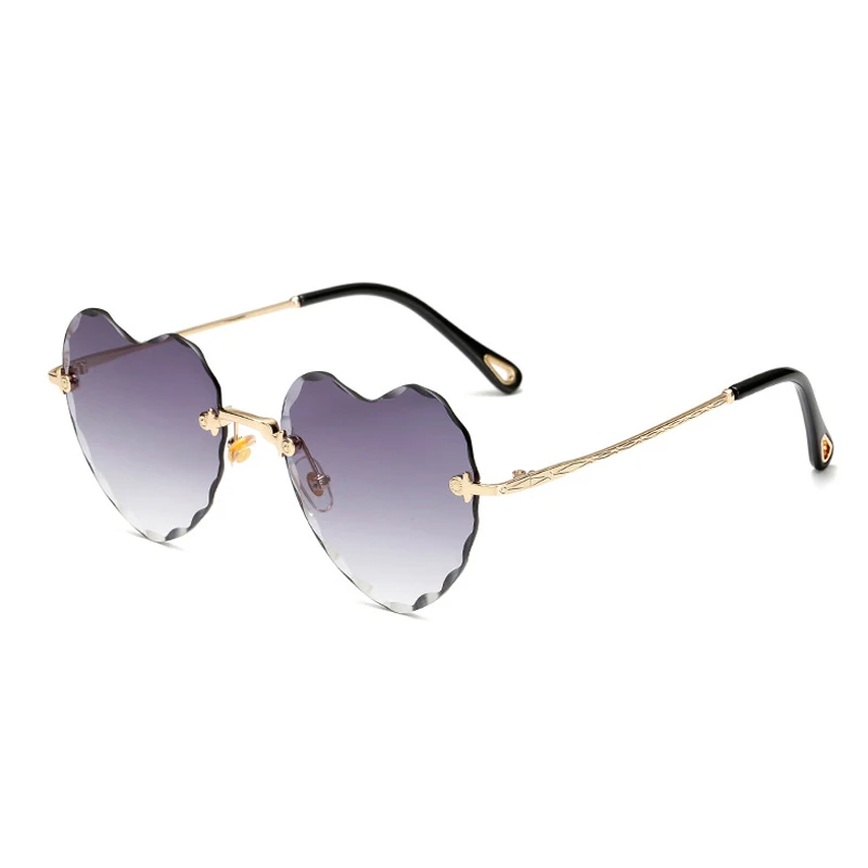 FS YURI YUAN солнцезащитные очки в форме сердца, женские модные солнцезащитные очки без оправы, брендовые дизайнерские сексуальные женские очки, яркие цвета, UV400 - Цвет линз: C1