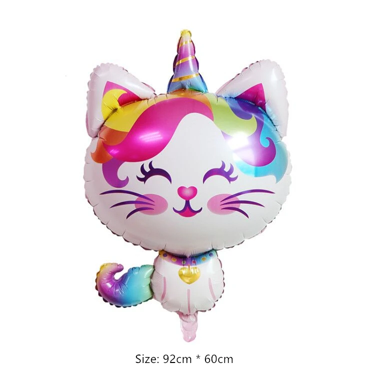 

1pcs 92cm*60cm Unicorn Cat Balloons Cartoon animal pet foil ballons Baby Shower Party Birthday Wedding Decoration kids gift toys