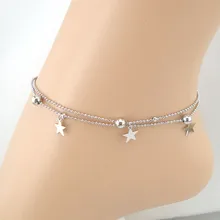 Двойной цепью звезды женщин цепь ножной браслет сандалии Пляж ноги ювелирные изделия