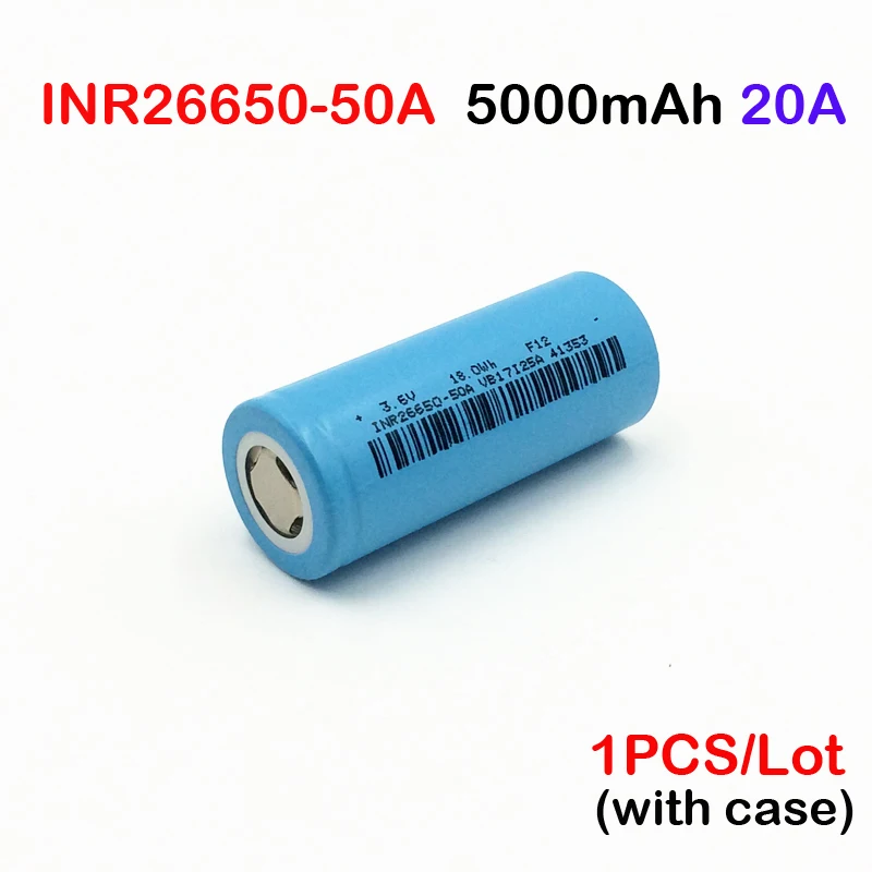 26650 5000mah inr26650 50A 5000mAh Li ion 3 7 v аккумуляторная батарея для фонарика 20A 6 V power batteries Turmera