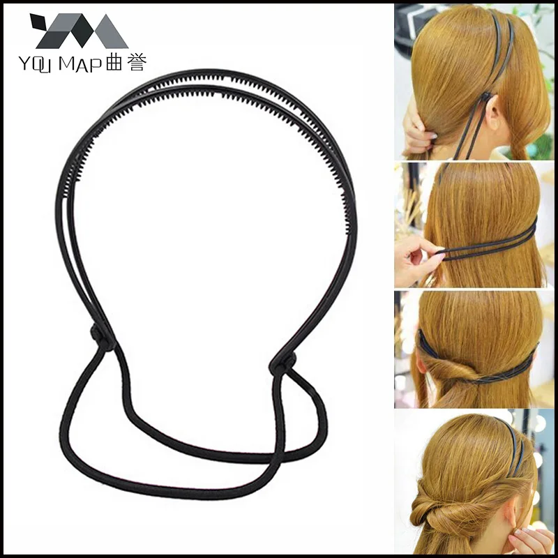 

Plastic Nice Slip Teeth Headband Finally Something New Simply Tuck Hair Into The Hair Band Dual-Band Grip Hairwear Jewelry