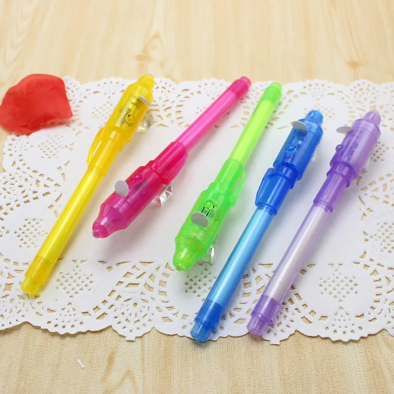 1/4/7pcs Creative Magic UV Light Pen Invisible Ink Pen Glow in the