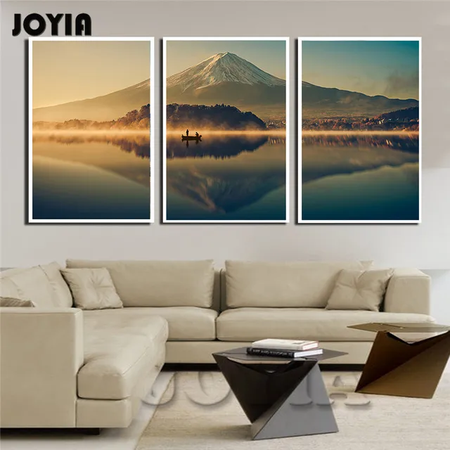 Japan Mount FUJI Wall Art 3 Piece Nature Mountain And Peaceful Lake Canvas Japan Mount FUJI Wall Art 3 Piece Nature Mountain And Peaceful Lake Canvas