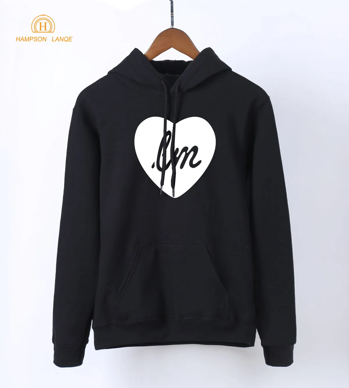 Adult Science  Hoodies Heart & LM Print Casual Sweatshirts Hoodies 2019 Spring Autumn WarmFleece Women Long Sleeve Hooded S-XXL