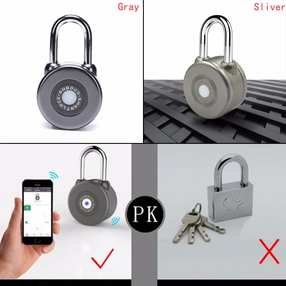 Wireless Bluetooth Smart Door Lock Waterproof APP Control Keyless Gate Bicycle Security Padlock Assortment