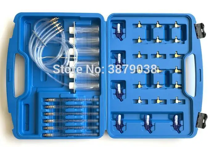 

Diesel Common Rail Injector Flow Meter With 24 Adaptors Fuel Line Test Tester /Diagnosis Tool Set 6 injectors tested together