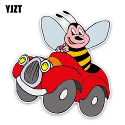 Yjzt 12.9cm14.1cm интересные прекрасный мультфильм пчелы Цветной ПВХ автомобиля Стикеры Графический c1-5217