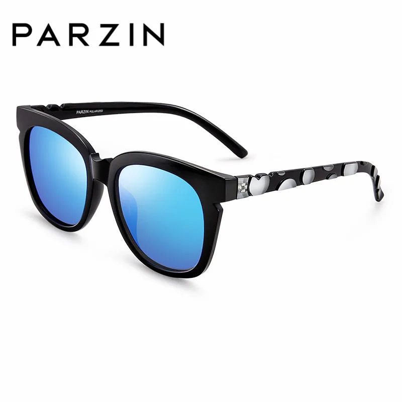 

PARZIN Women's Large Frame Brand Design Retro Wave Point Polarized Sunglasses Fashion Colorful For Driving Glasses