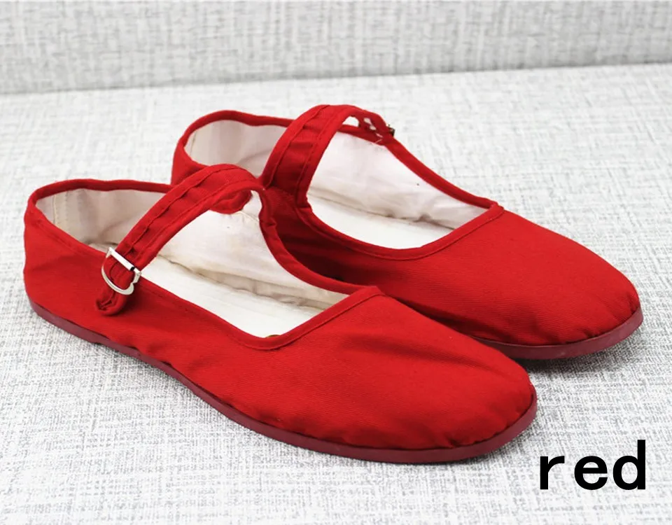 Обувь из чистого хлопка ручной работы в китайском стиле; Винтажная обувь в китайском стиле для кунг-фу; обувь из чистого хлопка для боевого искусства - Цвет: red