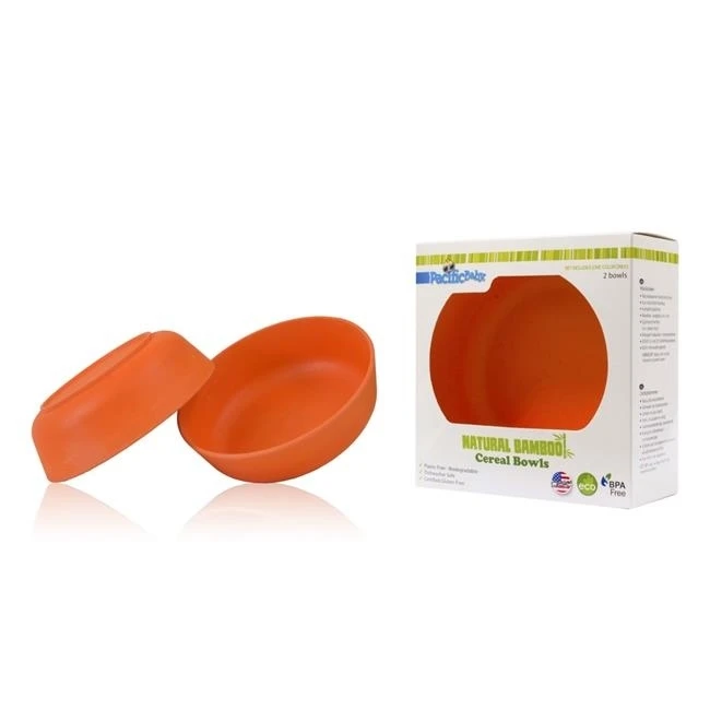 Pacific Baby 575 Bamboo Cereal Bowl - Orange Pack of 2