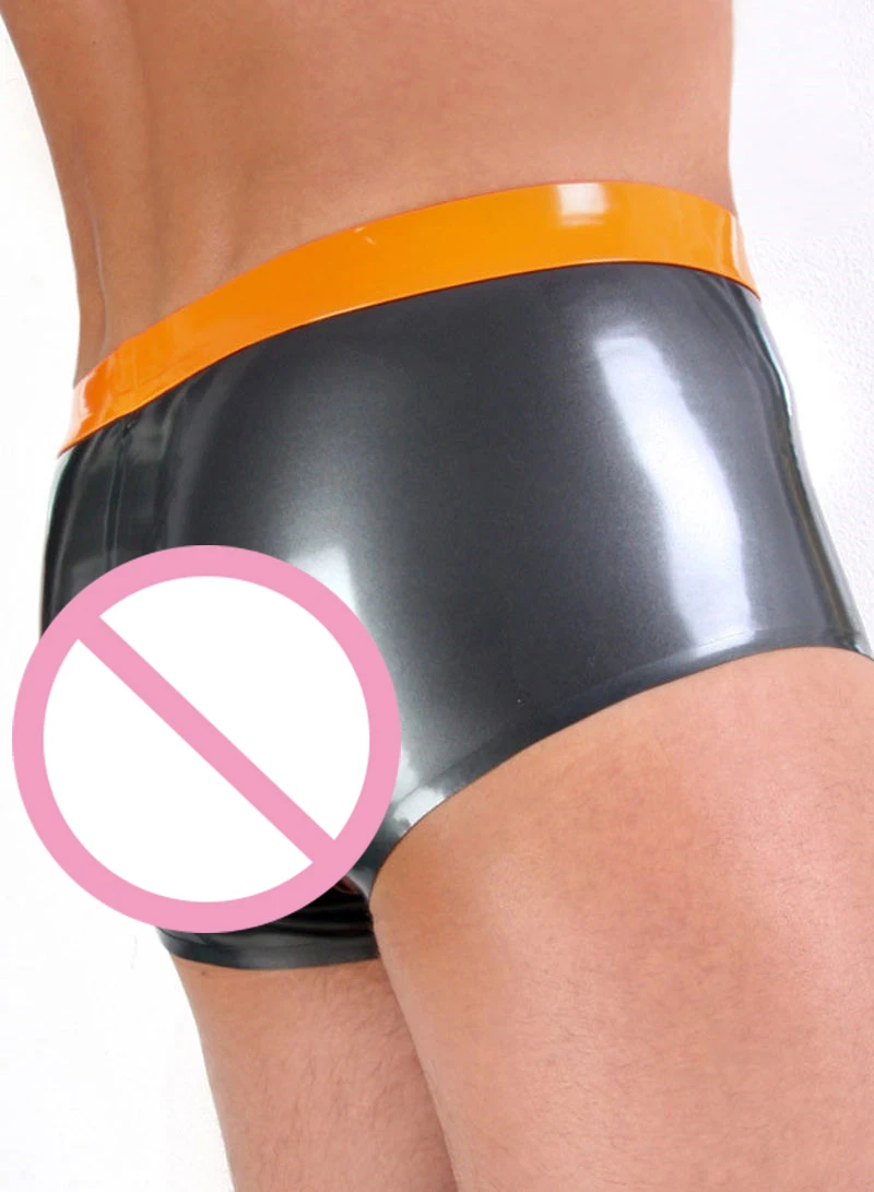

sexy lingerie Latex Rubber Man Hole Shorts Panties customized undies underwear