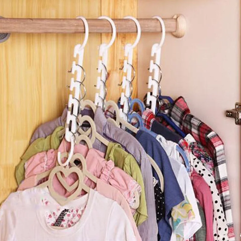 

4 Pcs Practical Clothes Hanger Rack Wardrobes Shop Closet Wonder Clothing Hook Magic Space Saver Organizer