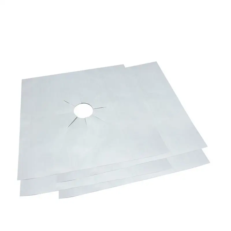 4pcs silver 4 шт., 1 шт., защитная крышка для плиты, противопригарная алюминиевая многоразовая Крышка для газовой плиты, безопасная защитная пленка, кухонные аксессуары - Цвет: 4pcs silver