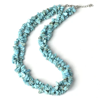 

Light blue With small Black spot and Bluish blue- Green shape Beads 5-8 MM Collocation Blue turquoise Necklace .