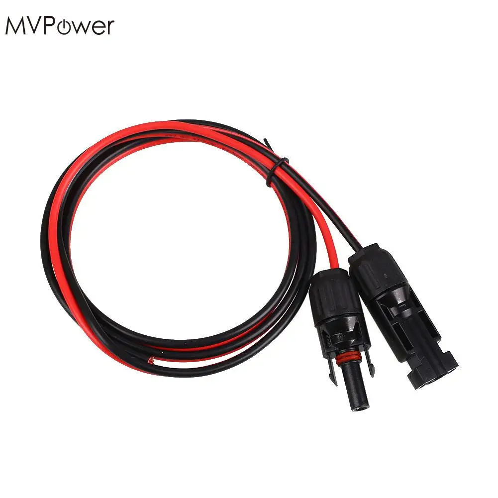 MVpower Portable 1.2m Solar Panel Extension Extended Cable Wire Cord with MC4 Connector Head AWG