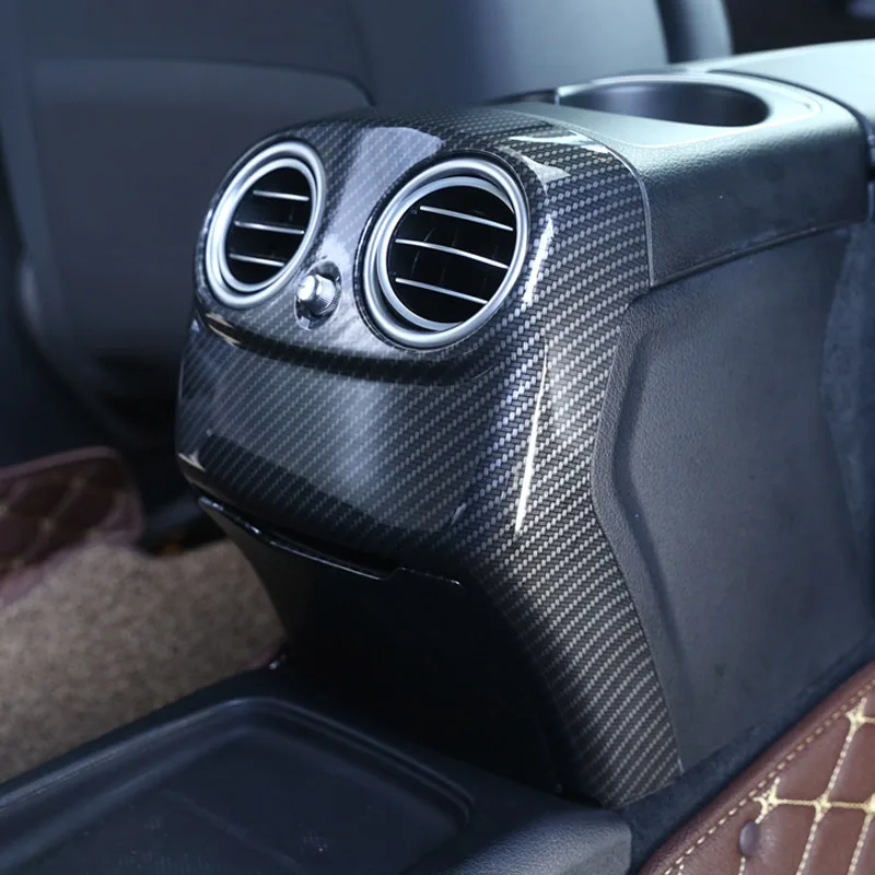 Углерода Волокно Стиль для Mercedes Benz E Class W213 ABS Пластик сзади ряд подлокотник коробки AC Vent Обложка отделка Автомобиля Интимные аксессуары