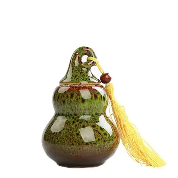 

Bottle Gourd Ceramic Tea Caddies Can Caddies Chinese Kung Fu Canister Teaset Accessories Tea Jar Cans Box Home Office Teaware