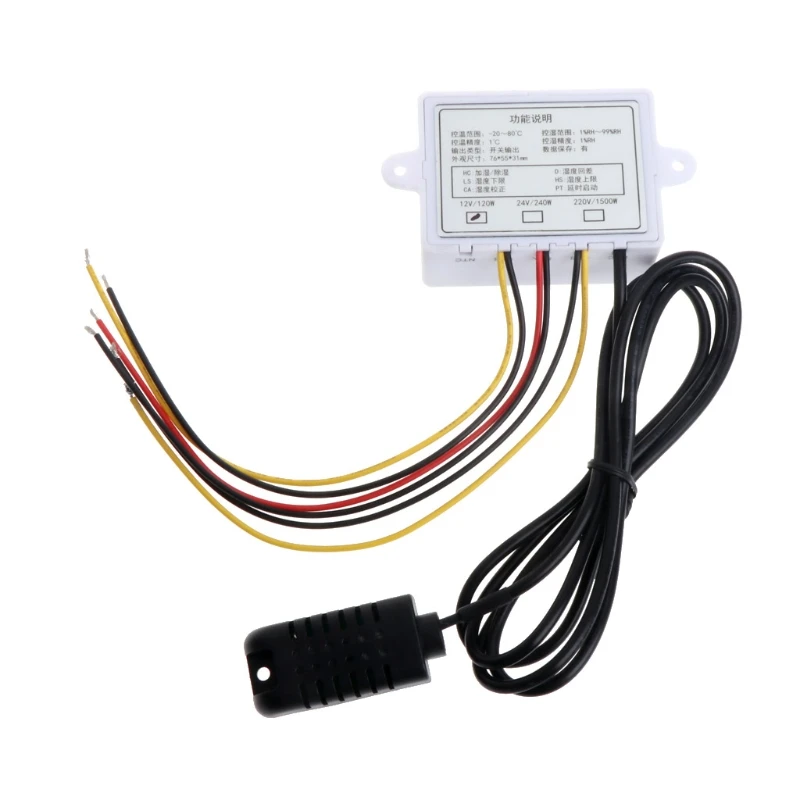 DC 220 V 24 V 12 V 2 in 1 термометр с цифровым дисплеем регулятор влажности Термостат контроль влажности с датчиком W315